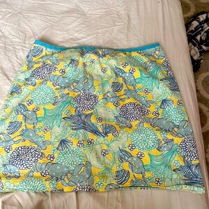 Vintage Lilly Pulitzer Seersucker Lobster & Crab Print Skirt